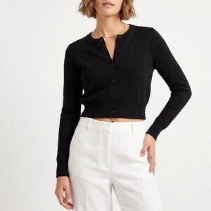 HM Womens Black Button Front Knit Cardigan Sweater Size M